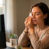 Yeux secs &eacute;cran : soulager les br&ucirc;lures apr&egrave;s le travail